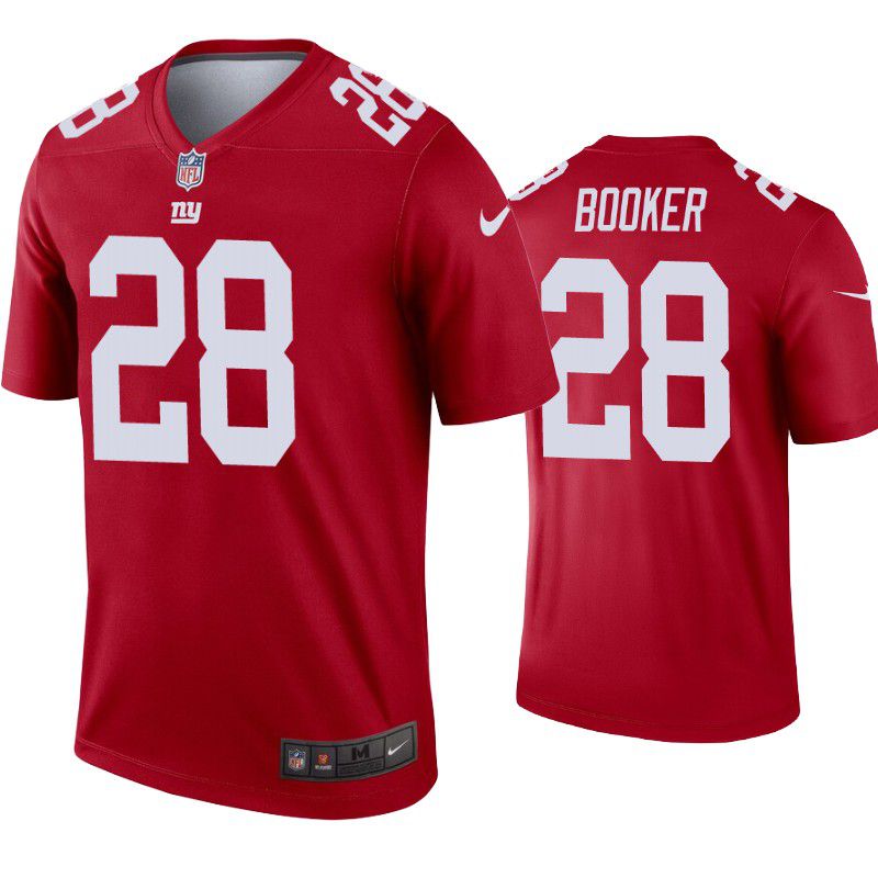 Men New York Giants 28 Devontae Booker Nike Red Inverted Legend NFL Jersey